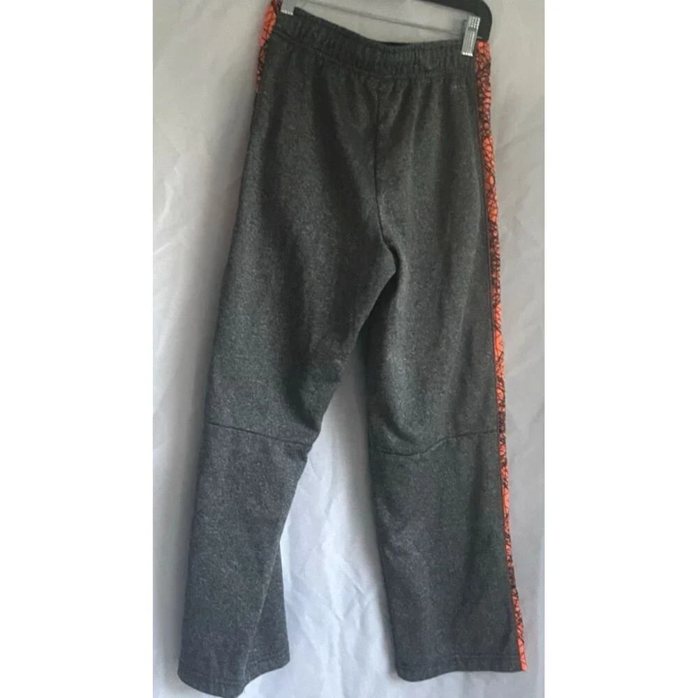 Nike Dri-FIT Youth Large 7 Gray Orange Jogger Sweatpants Athletic Kids Fleece